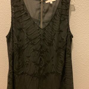 Black Sleeveless Textured Top